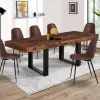 Table à manger 200 cm 10 personnes bois effet vieilli et noir*IDMarket Discount