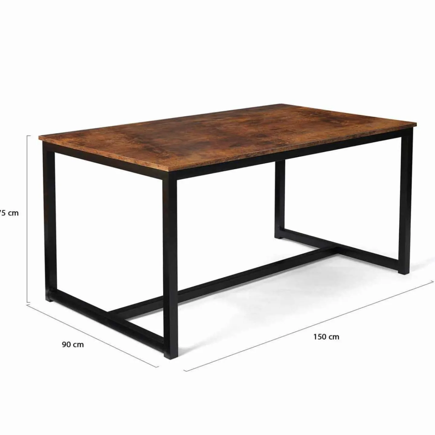 Table à manger 6 personnes style industriel 150 cm*IDMarket Best
