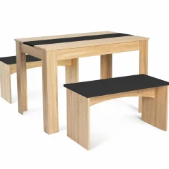 Table à manger avec banc en bois*IDMarket New