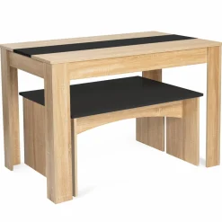 Table à manger avec banc en bois*IDMarket New