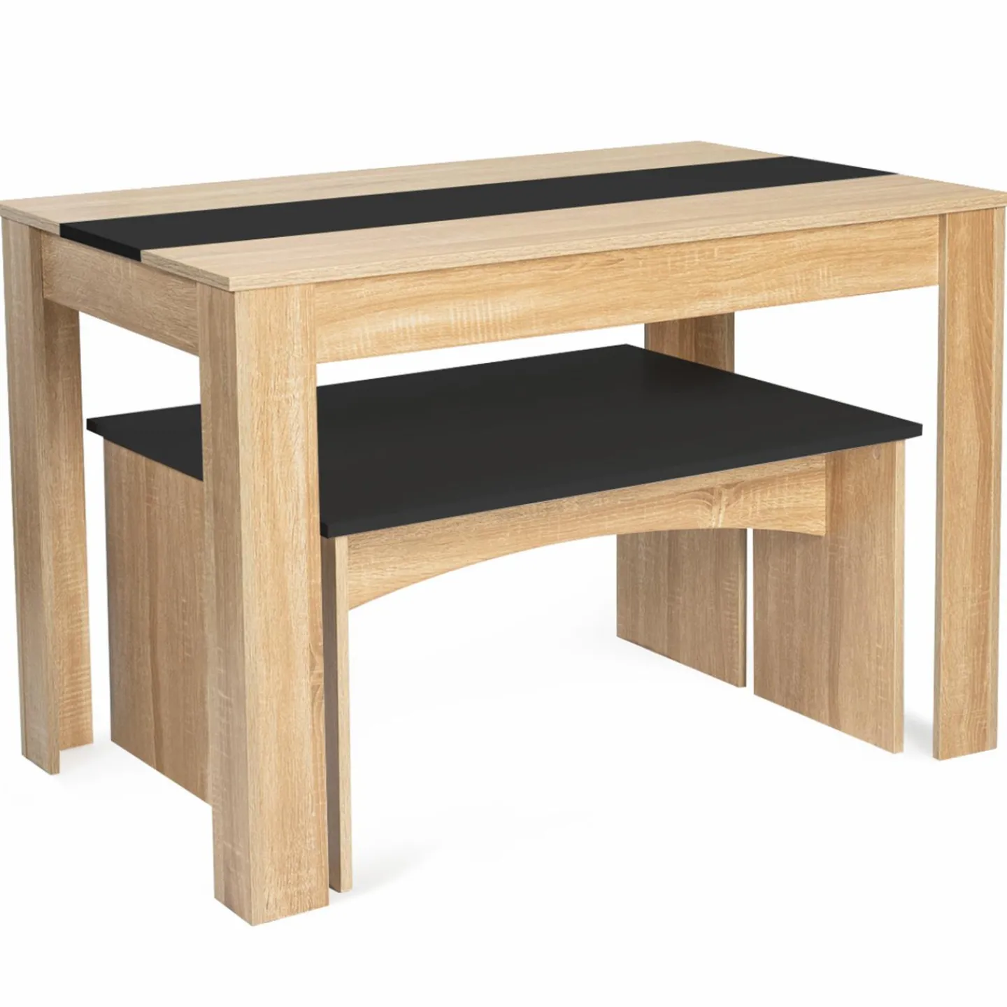 Table à manger avec banc en bois*IDMarket New