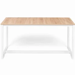 Table à manger blanche et bois extensible style industriel*IDMarket Outlet