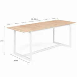 Table à manger blanche et bois extensible style industriel*IDMarket Outlet