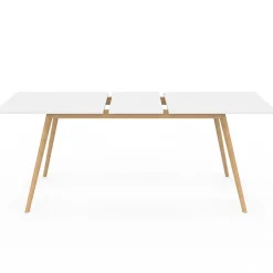 Table à manger blanche extensible 160-200 cm et 6 chaises scandinaves bois et blanc*IDMarket Outlet