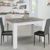 Table à manger blanche rectangle plateau effet béton 4 personnes*IDMarket Best