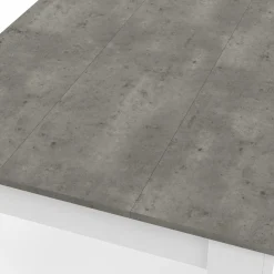 Table à manger blanche rectangle plateau effet béton 4 personnes*IDMarket Best
