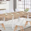 Table à manger bois clair extensible 6-10 personnes avec pied épingle*IDMarket New