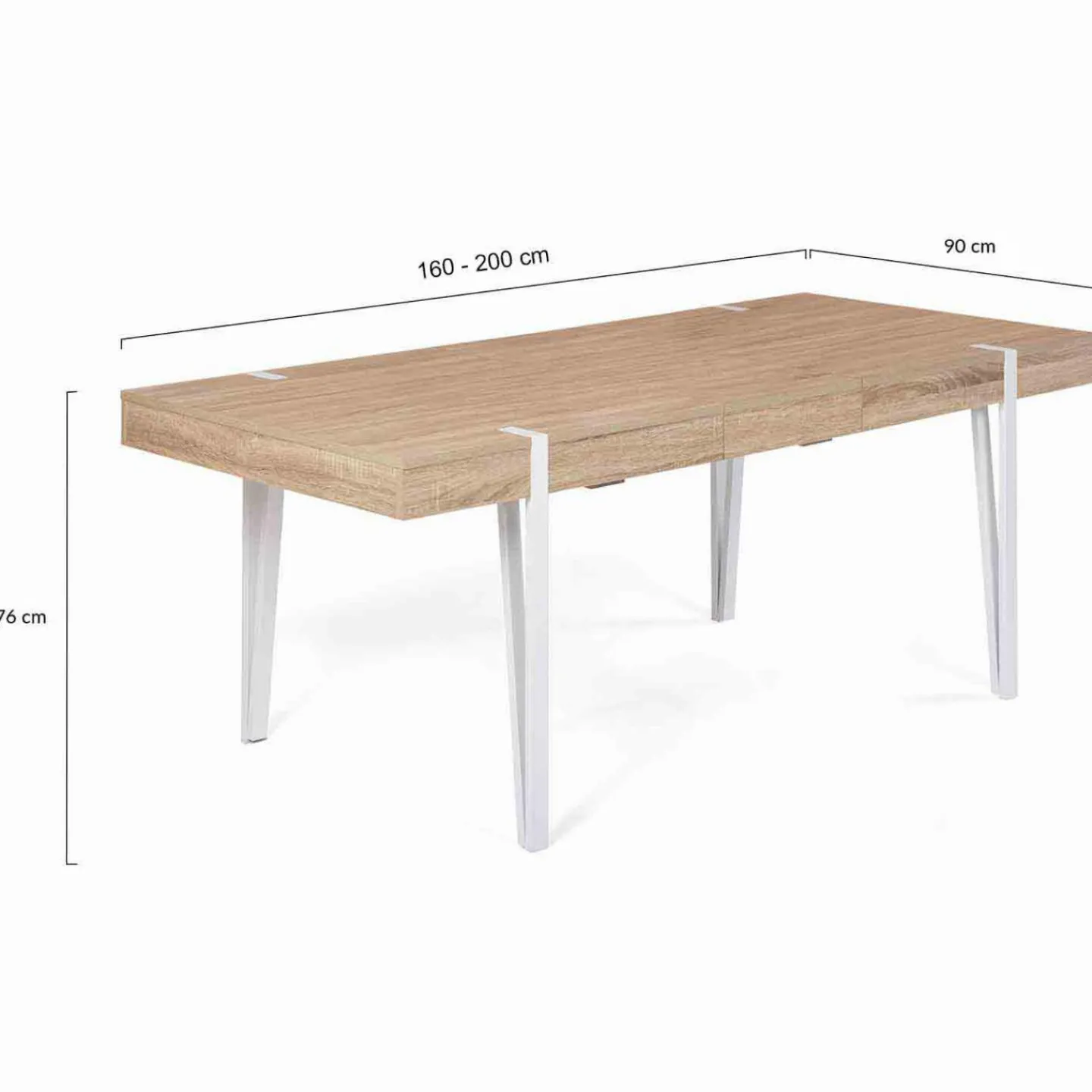 Table à manger bois clair extensible 6-10 personnes avec pied épingle*IDMarket New