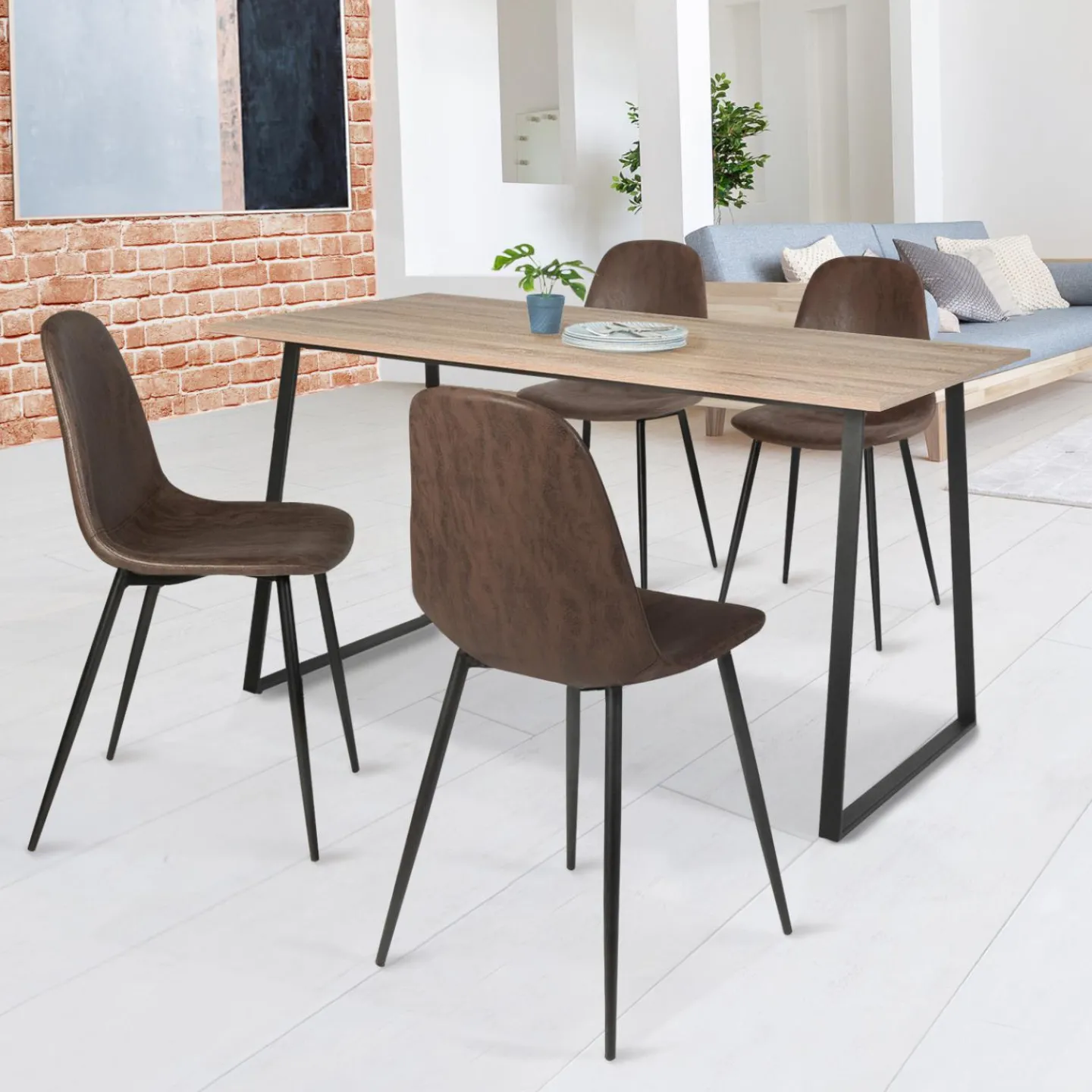 Table à manger bois et métal style industriel*IDMarket Sale