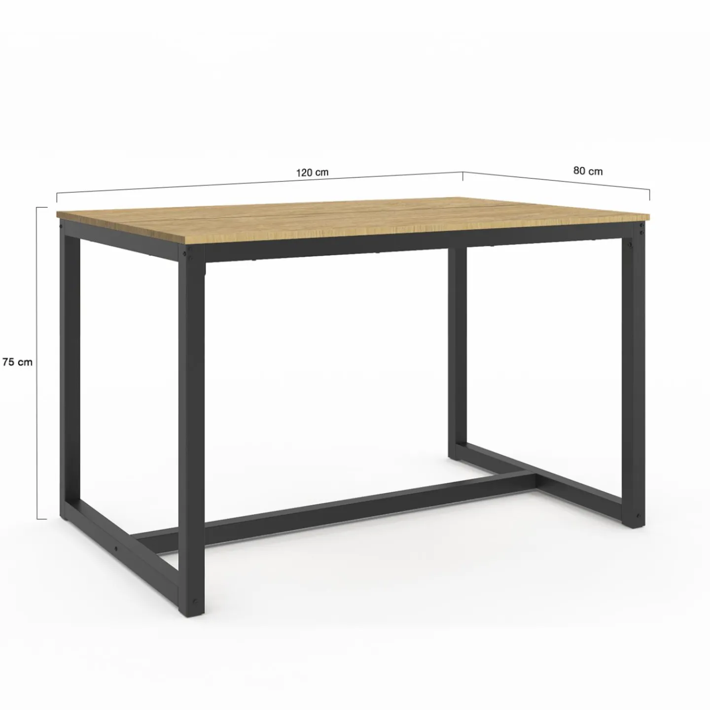 Table à manger bois et métal noir 120 cm*IDMarket Sale