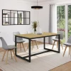 Table à manger bois et métal noir 150 cm*IDMarket