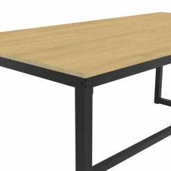 Table à manger bois et métal noir 150 cm*IDMarket