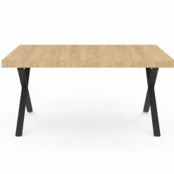 Table à manger bois et métal noir 160 cm*IDMarket Best