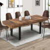 Table à manger bois foncé extensible 6-10 personnes 160-200 cm*IDMarket Hot