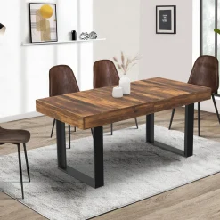 Table à manger bois foncé extensible 6-10 personnes 160-200 cm*IDMarket Hot