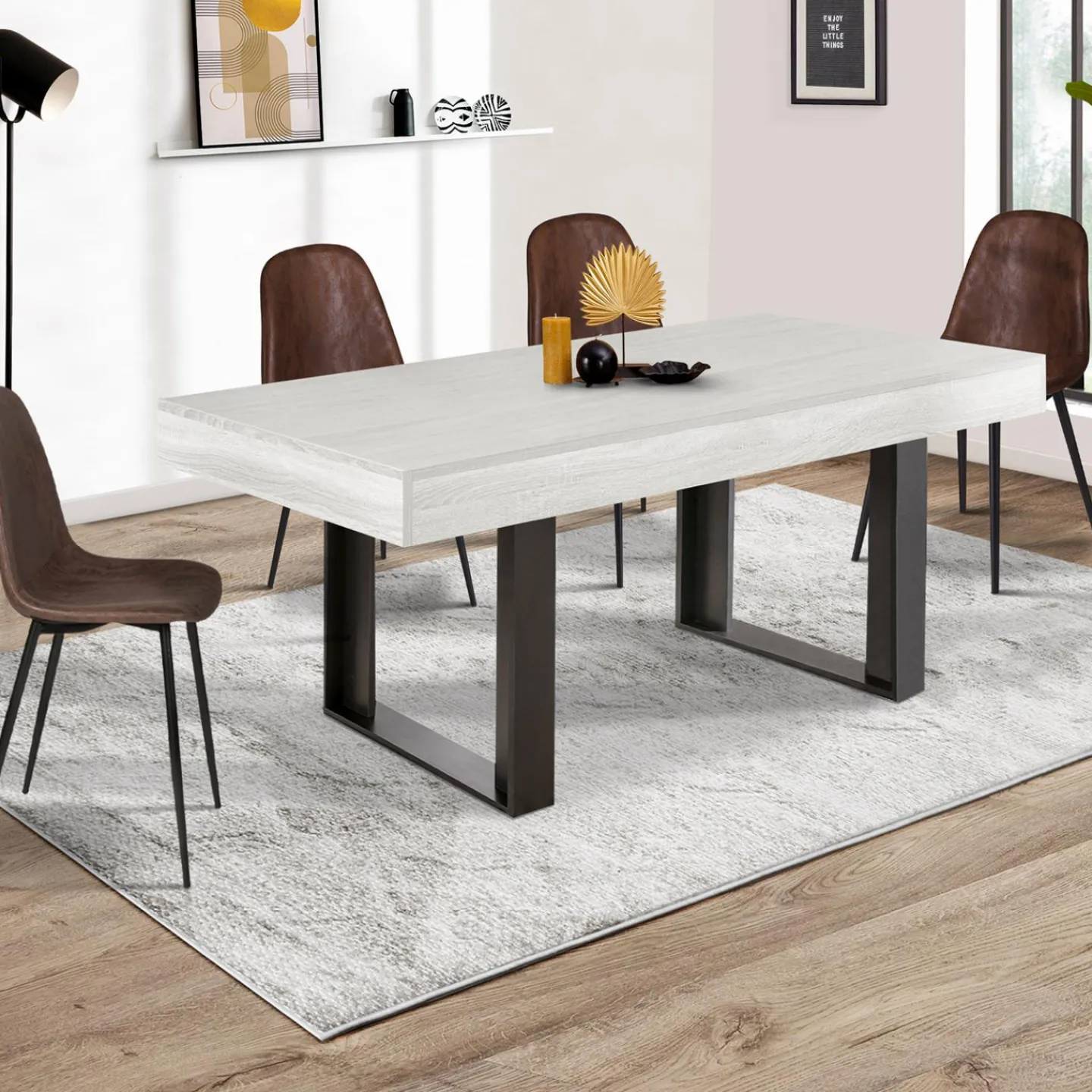 Table à manger bois gris 160 cm*IDMarket Clearance