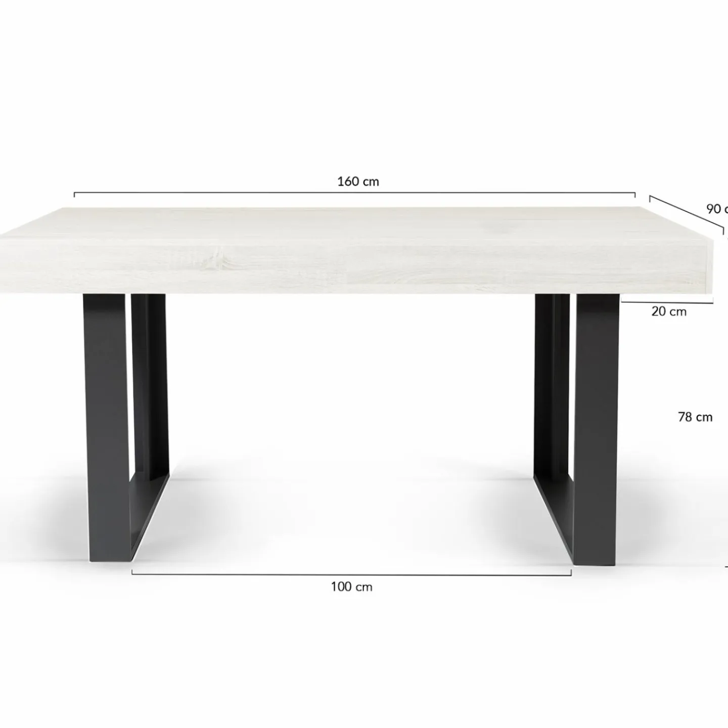 Table à manger bois gris 160 cm*IDMarket Clearance