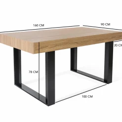 Table à manger bois imitation hêtre 6 personnes*IDMarket Discount