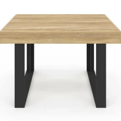 Table à manger carrée 6 personnes bois et noir*IDMarket Outlet