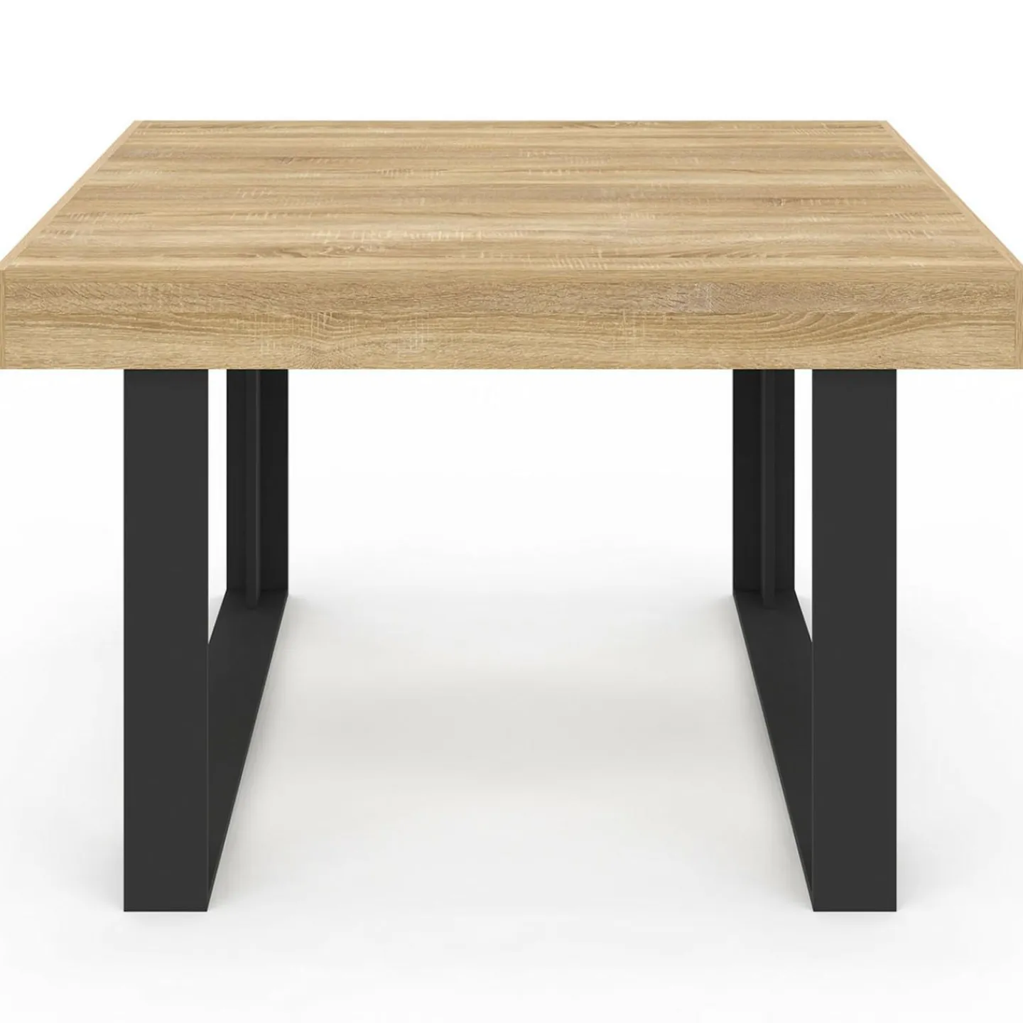 Table à manger carrée 6 personnes bois et noir*IDMarket Outlet