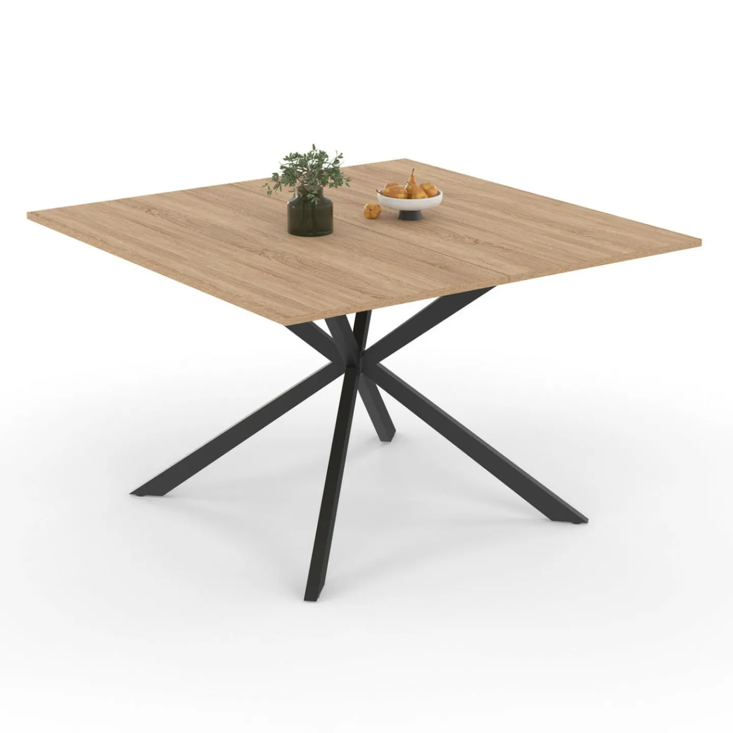 Table à manger carrée bois et noir pour 8 personnes*IDMarket Online