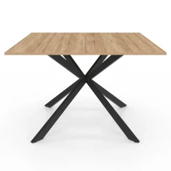 Table à manger carrée bois et noir pour 8 personnes*IDMarket Online