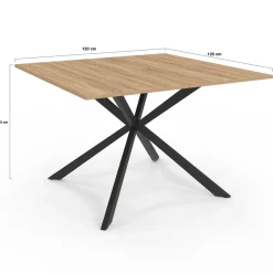 Table à manger carrée bois et noir pour 8 personnes*IDMarket Online