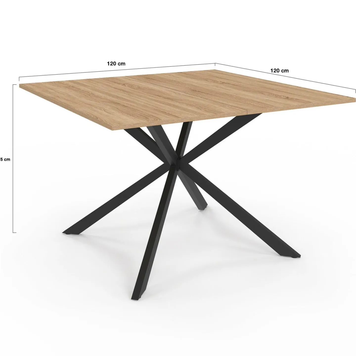 Table à manger carrée bois et noir pour 8 personnes*IDMarket Online