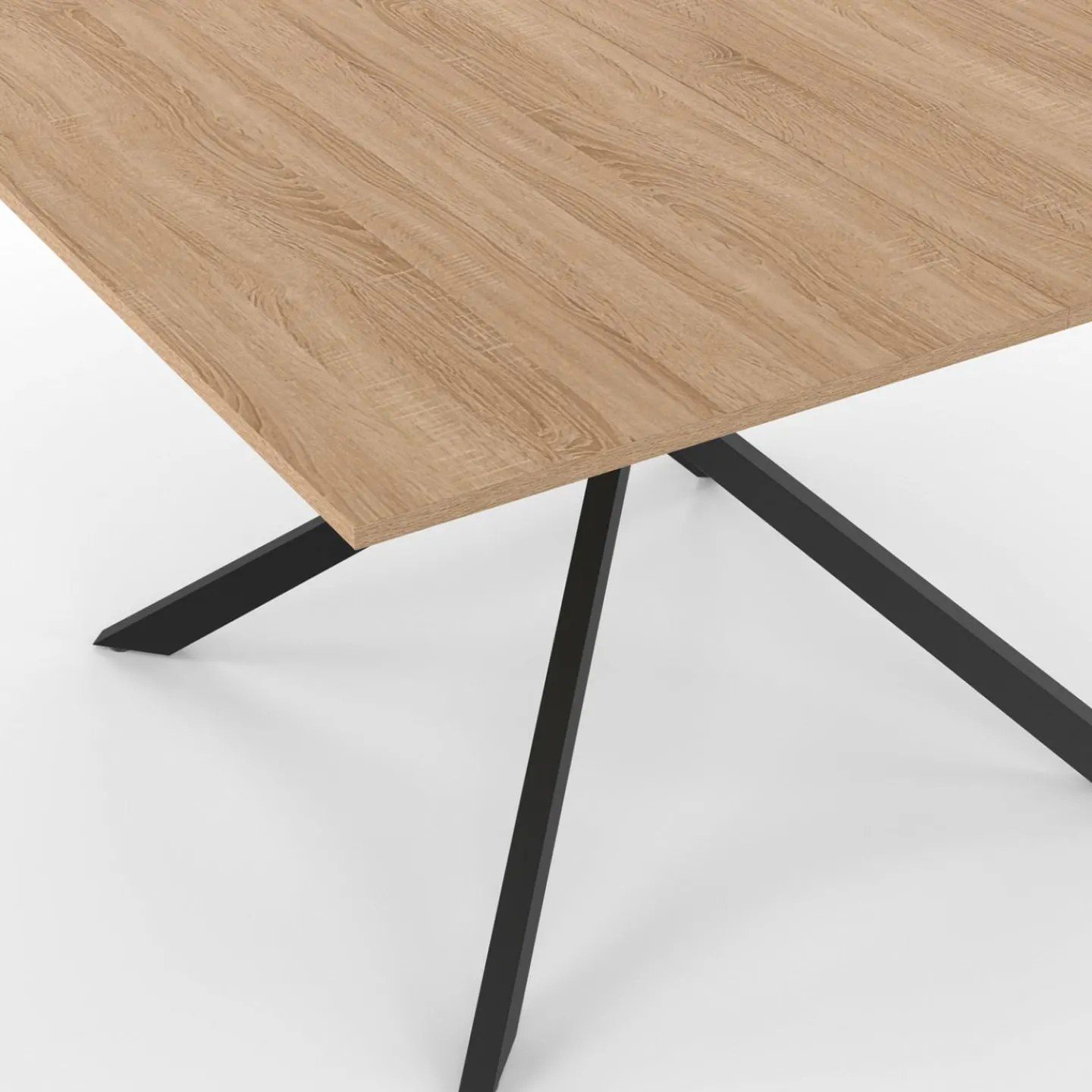 Table à manger carrée bois et noir pour 8 personnes*IDMarket Online