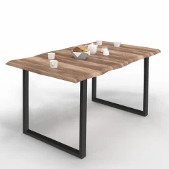 Table à manger effet bois brut 6 personnes*IDMarket Hot