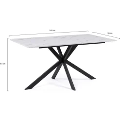 Table à manger effet marbre blanc*IDMarket Hot