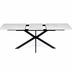 Table à manger extensible effet marbre blanc*IDMarket Best