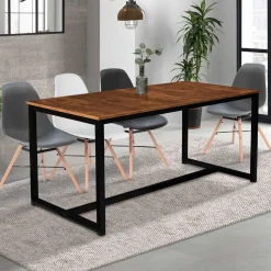 Table à manger extensible industrielle 6 à 10 personnes*IDMarket