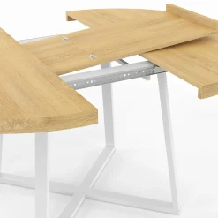 Table à manger extensible ronde 4-8 personnes bois et blanc 110-150 cm*IDMarket Hot