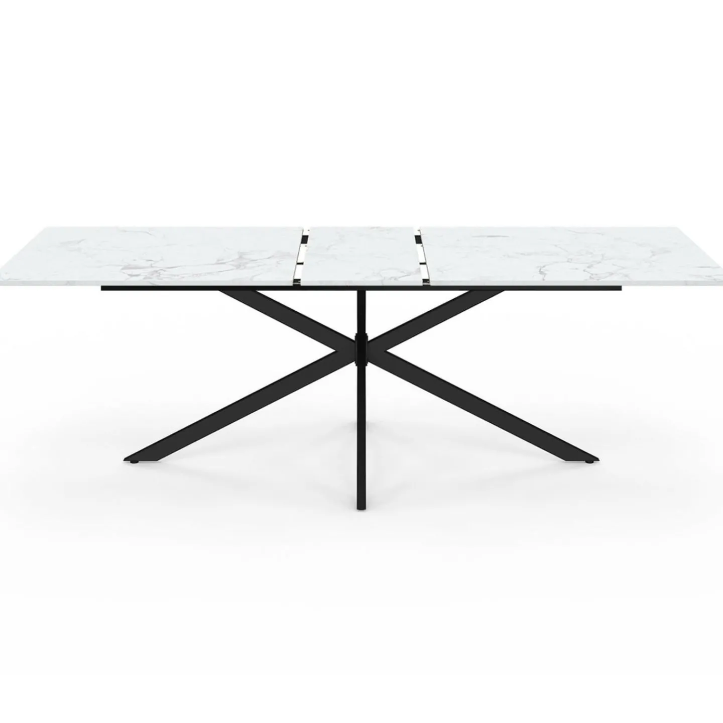 Table à manger extensible rectangle 200-240 cm 8-12 personnes effet marbre blanc*IDMarket Discount