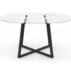 Table à manger extensible ronde 4-8 personnes noire*IDMarket Online