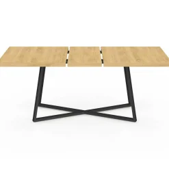 Table à manger extensible rectangle 160-200 cm 6-10 personnes bois et noir*IDMarket Discount