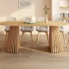 Table à manger extensible ronde 4-10 personnes pied bois 110-200 cm*IDMarket Clearance