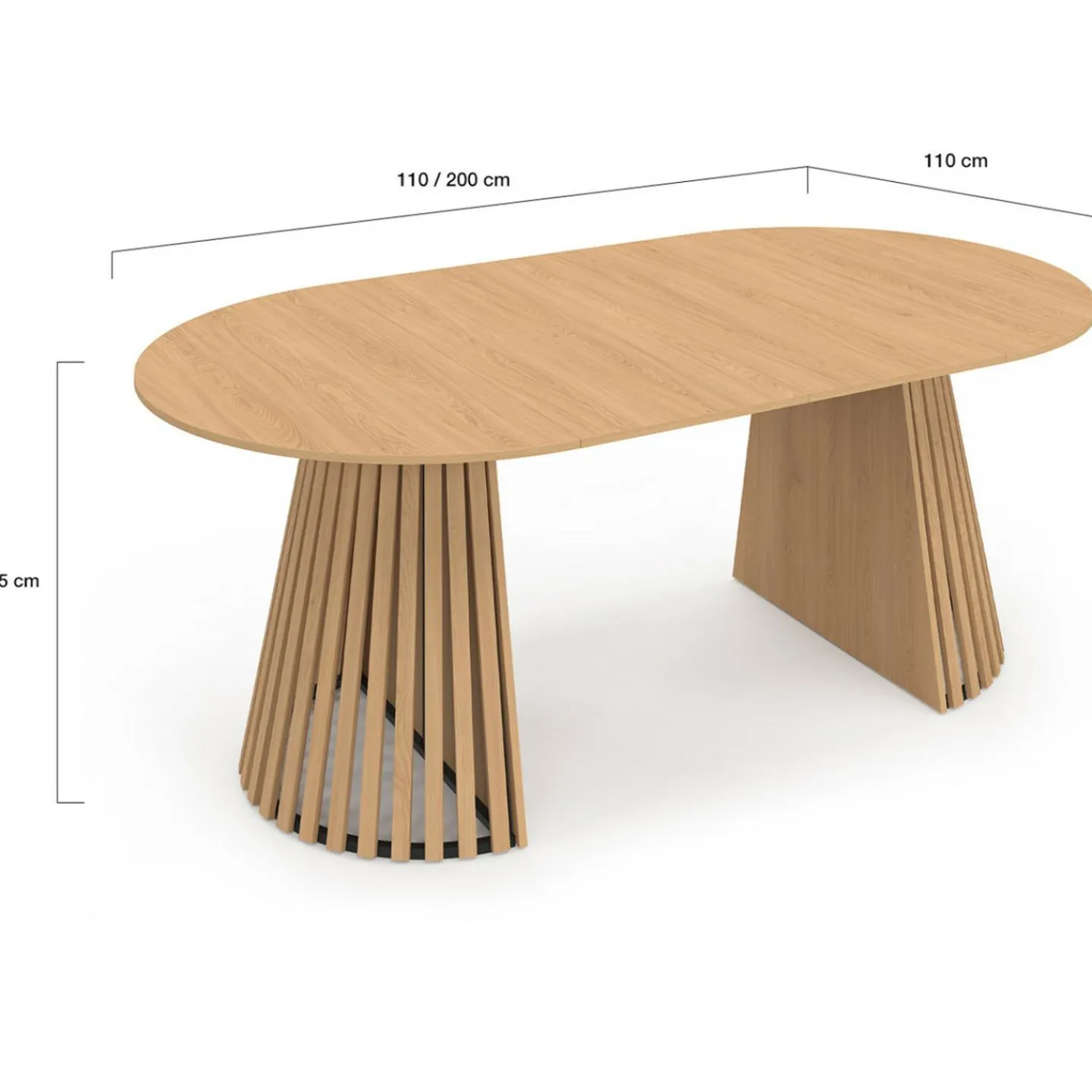 Table à manger extensible ronde 4-10 personnes pied bois 110-200 cm*IDMarket Clearance