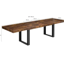 Table à manger extensible rectangle bois et noir*IDMarket