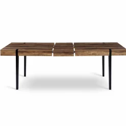 Table à manger extensible en bois pieds épingle noir 8-12 personnes 200-240 cm*IDMarket Discount