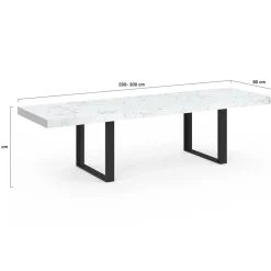 Table à manger extensible rectangle 6 à 12 personnes*IDMarket Clearance