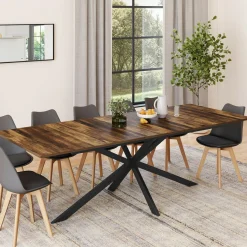 Table à manger extensible rectangle pied araignée noir*IDMarket Outlet
