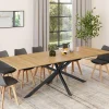Table à manger extensible 8-12 personnes bois et noir*IDMarket Best