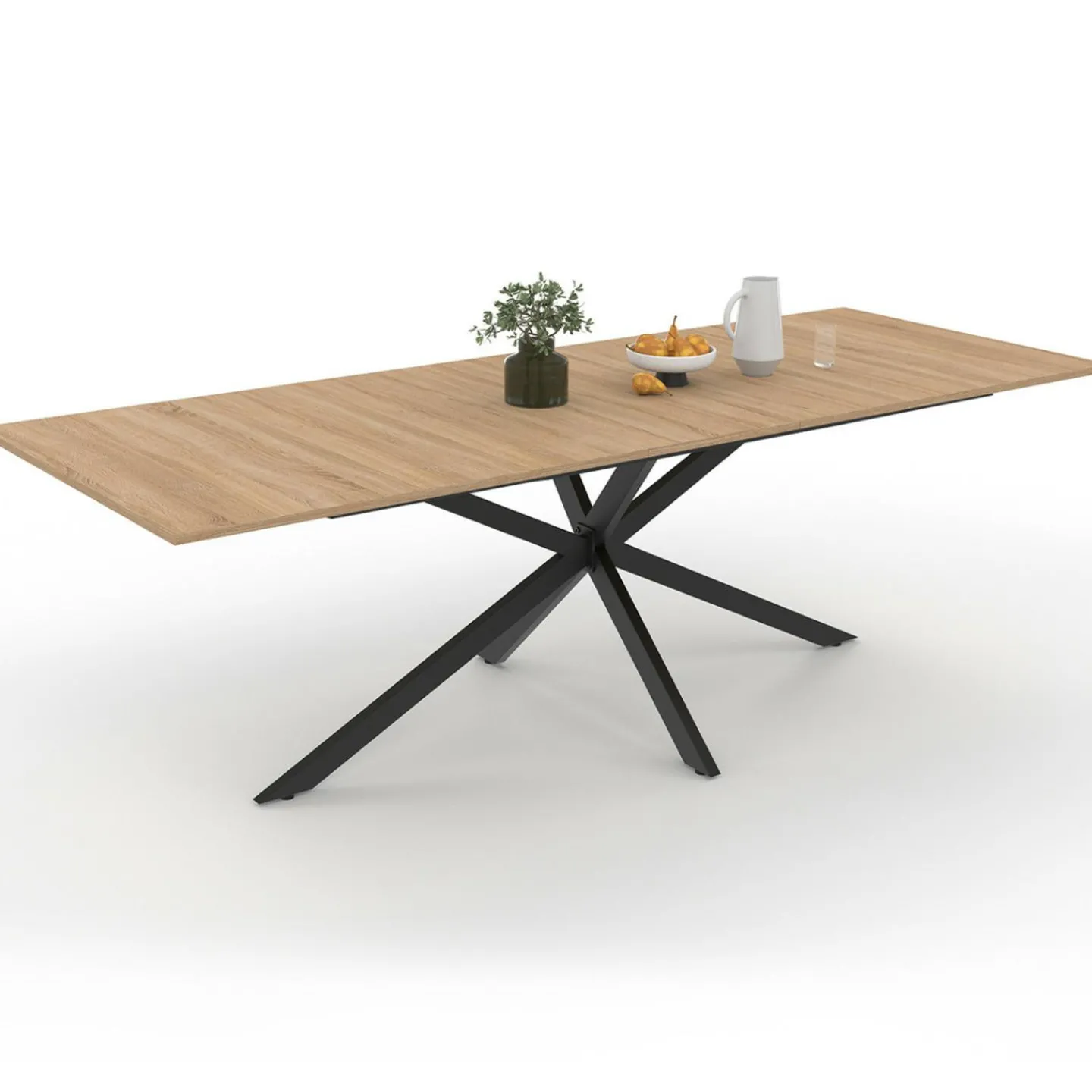 Table à manger extensible 8-12 personnes bois et noir*IDMarket Best