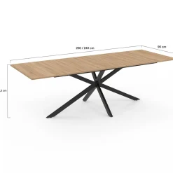 Table à manger extensible 8-12 personnes bois et noir*IDMarket Best