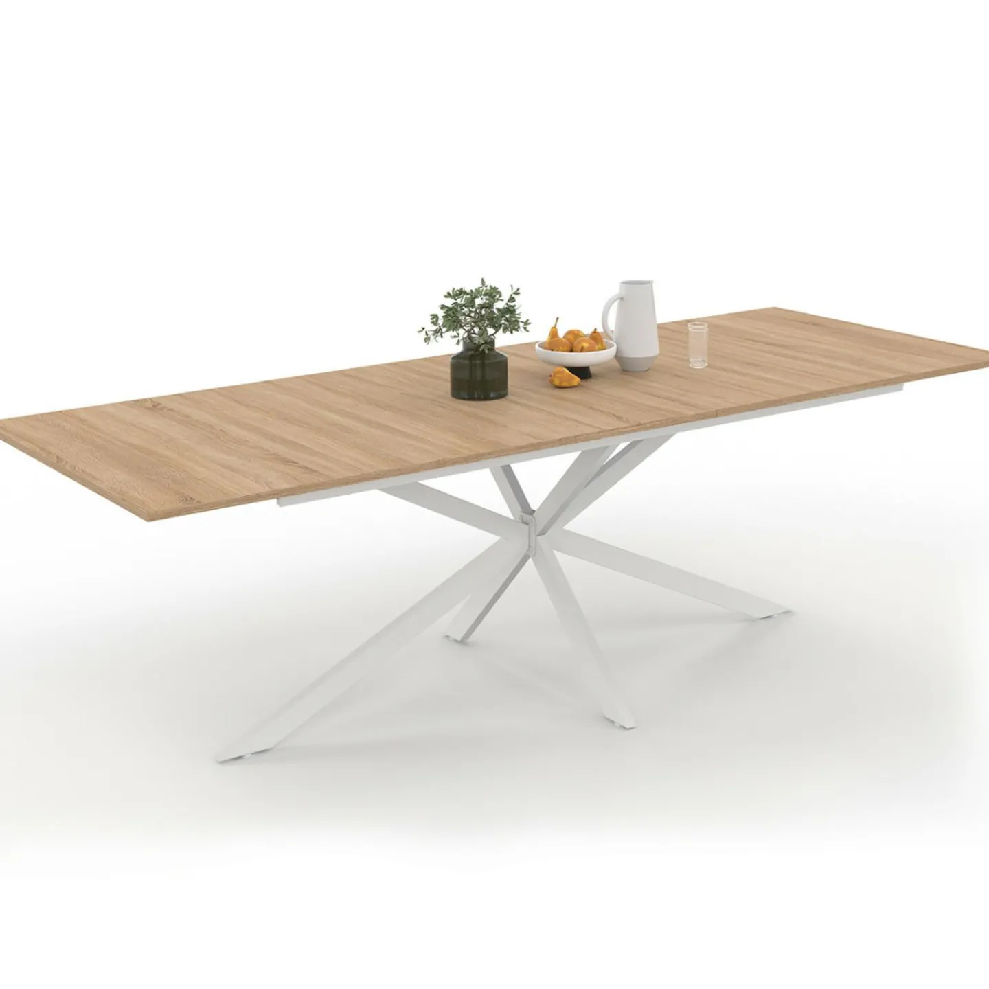 Table à manger extensible rectangle pied araignée bois*IDMarket Discount