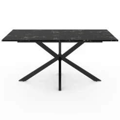 Table à manger extensible effet marbre noir*IDMarket Sale