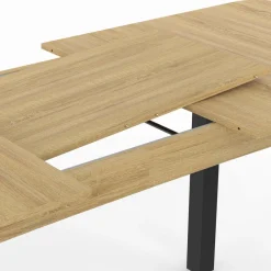 Table à manger extensible rectangulaire bois et noir*IDMarket Discount
