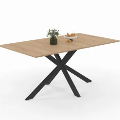 Table à manger extensible 6-10 personnes bois et noir 160-200 cm*IDMarket Best